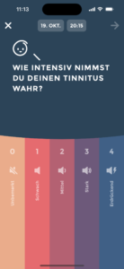 Tinnilog - Tinnitus Tracker - Eintrag erstellen - Intensität festlegen