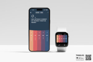 Tinnilog App - Auf iPhone und Apple Watch (Hochformat)
